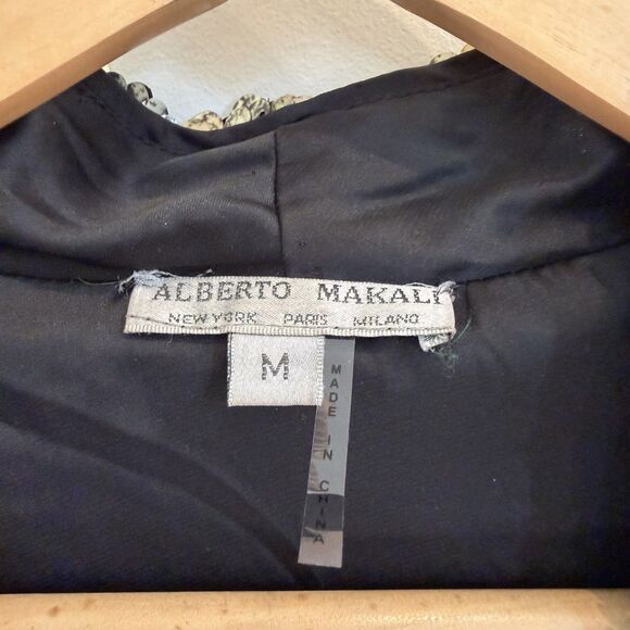 Alberto Makali Jacket Women Medium Gold Sequin Blazer Metallic New Years Holiday - Picture 2 of 12